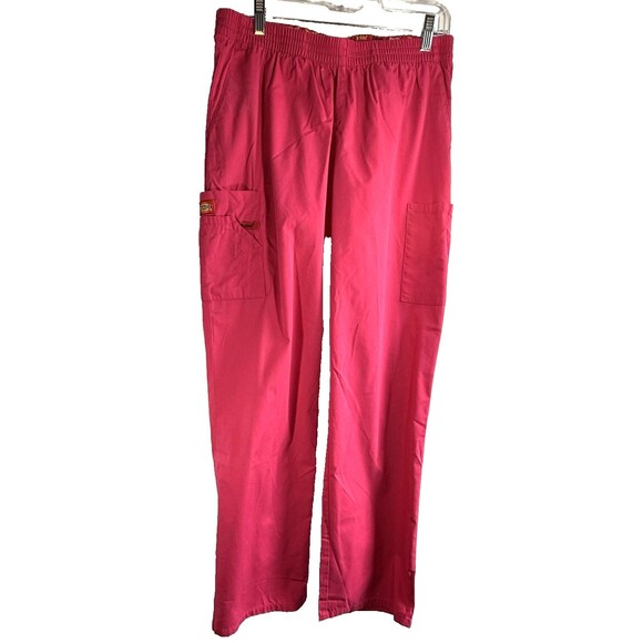 Dickies Women's Signature Elastic Waist Scrubs Pants Pink Size Large - Picture 1 of 6